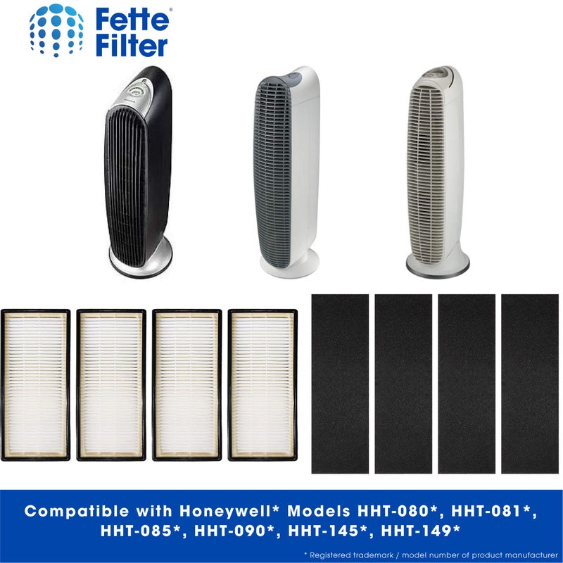 Fette Filter - Air Purifier Filter Compatible with Honeywell HEPAClean Air Purifier Replacement Filter C Pack of 4 HEPA + 4 Pre-Filters for Models HHT-080, HHT-081, HHT-085, HHT-090, HHT-145, HHT-149 - Image 5
